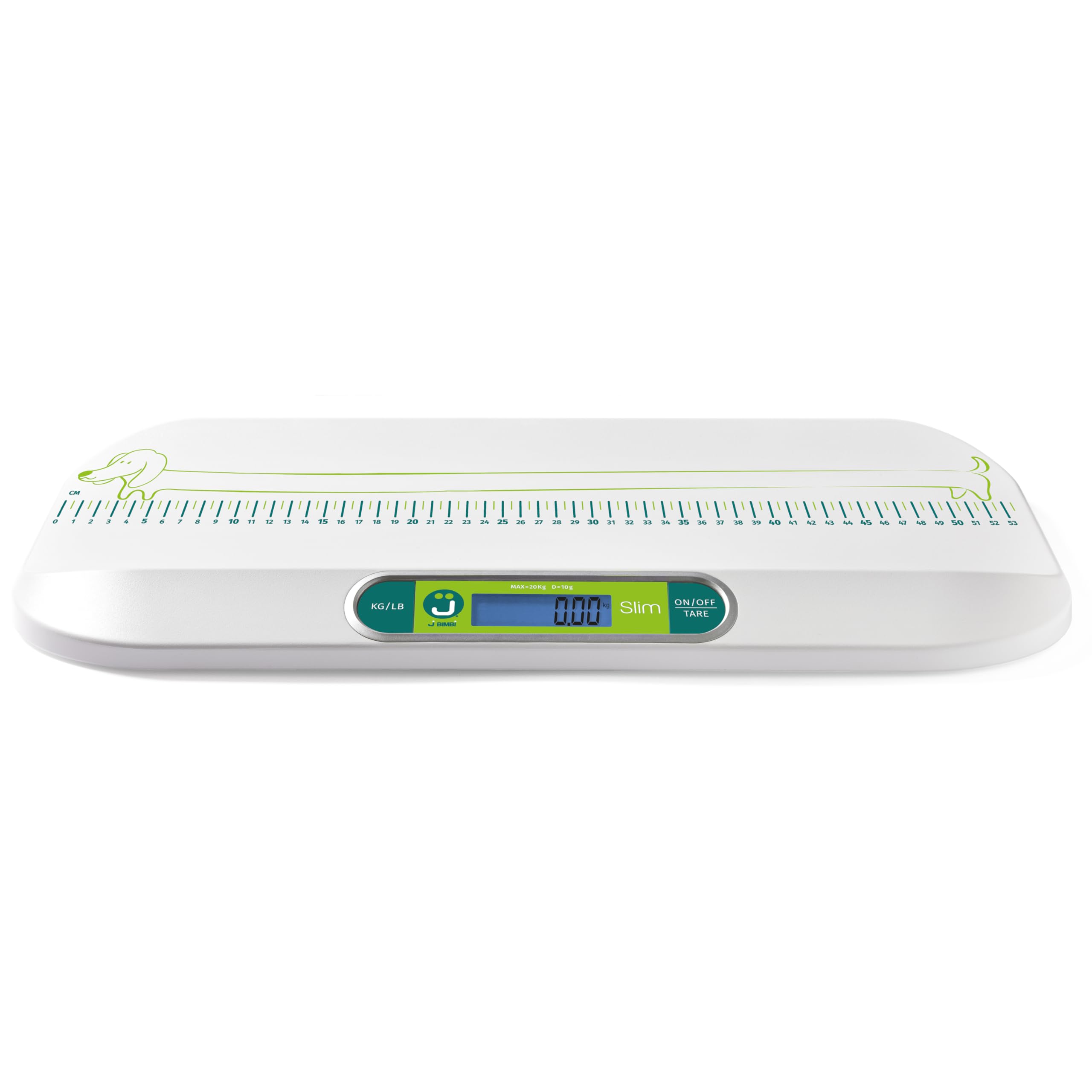 J BIMBI Slim Bilancia Digitale Neonati e Bambini, Bilancia Pediatrica Ultrasottile ad Alta Precisione, Funzione Tara, Portata 20 kg