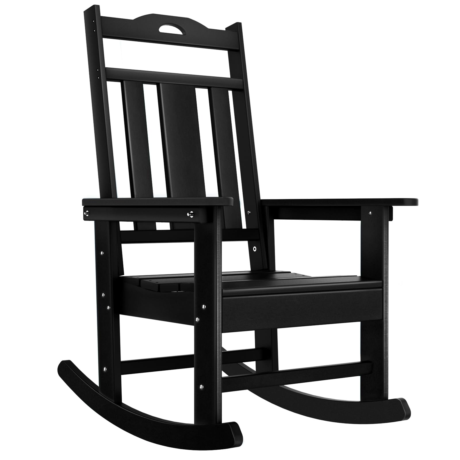 LOENIY HDPE Outdoor Rocking Chair, All Weather Resistant Patio Rocker with 350 lbs Heavy Duty, High Back Oversized Rocking Chair for Adult in Porch,