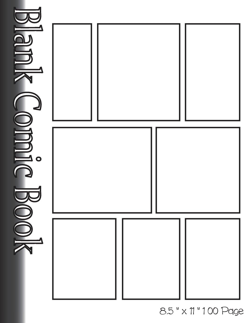 Blank Comic Book Pages-Blank Comic Strips-8 Panels, 8.5"x11",100 Pages: Create Your Own Comics With Blank Multi Panels Drawing Paper