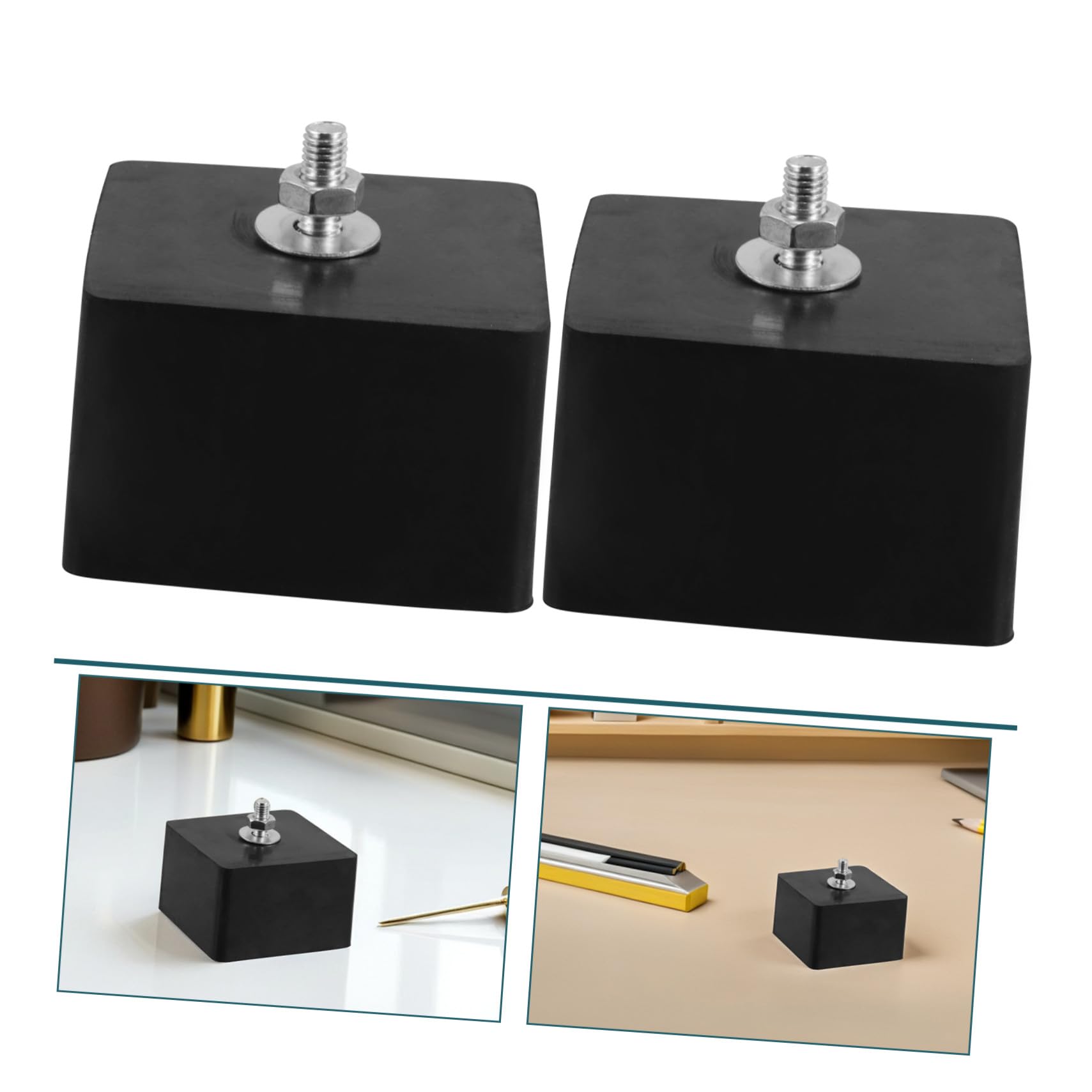 Almohadillas Antivibración de Goma 4 Piezas Negro para Aire Acondicionado | Soporte Antivibrante Aire Acondicionado, Base Antivibración para Aire Acondicionado, Celebracion Verano