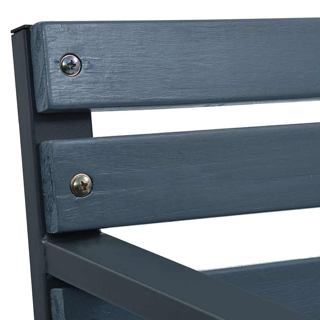 Set 2 Sedie da Giardino in Legno e Acciaio Grigio 56x58x76 cm | Poltrone da esterno con seduta in legno e struttura in acciaio grigio, ideali per arredare balcone, terrazzo e patio.