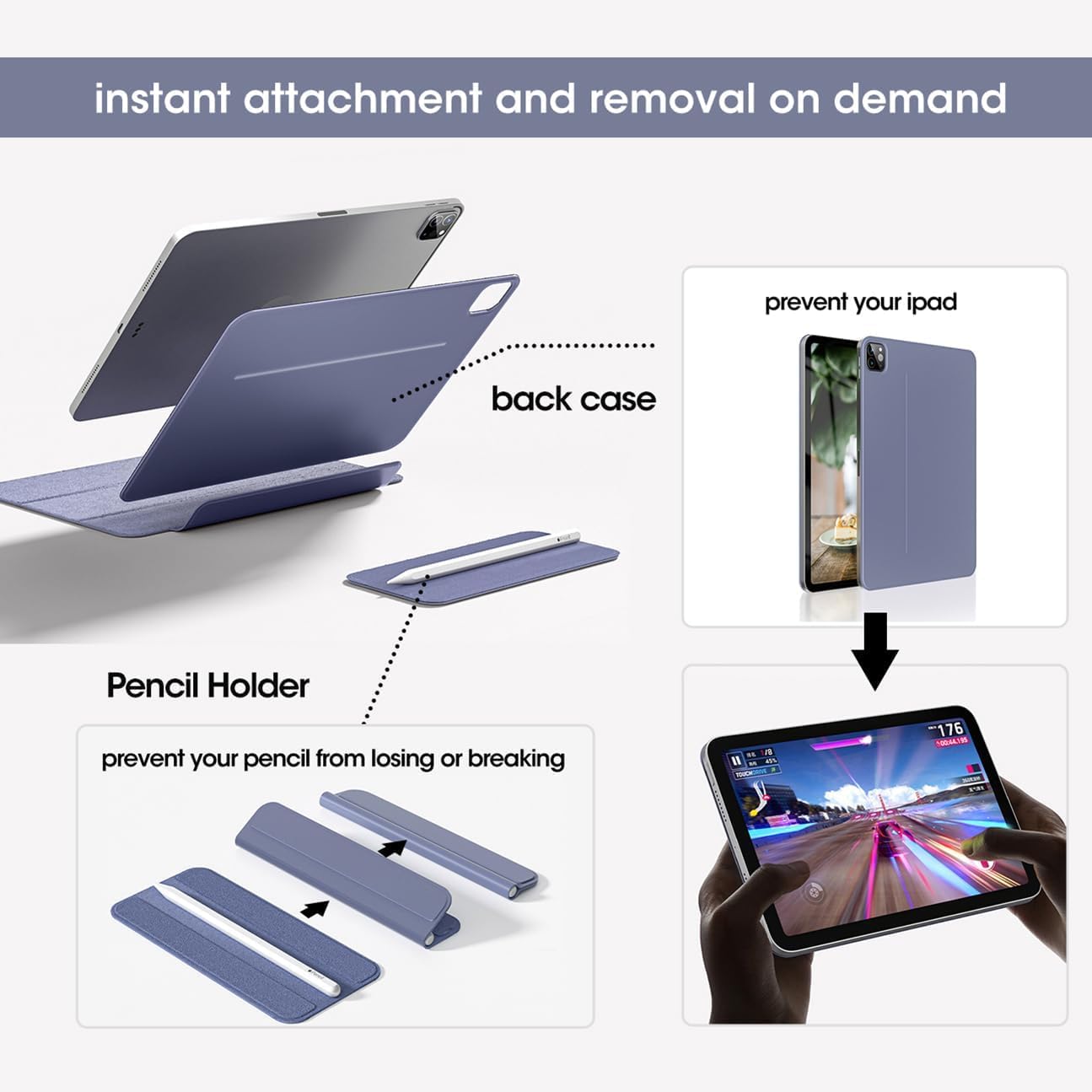 Amazon.com: Detachable Magnetic iPad Case for ipad pro 11