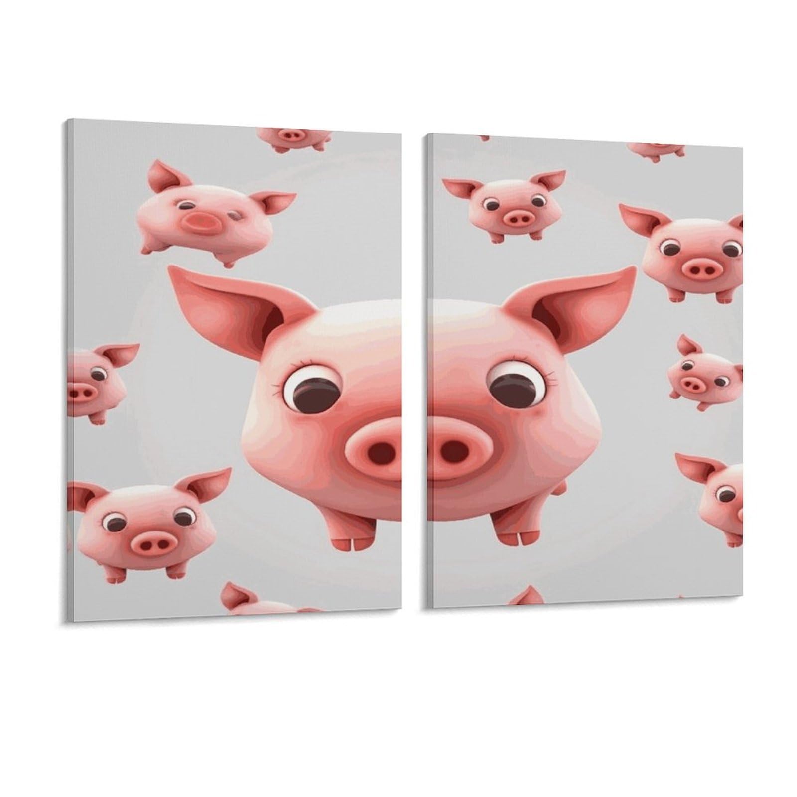Adfgyerh Style Smiling (10) Wall Art，Canvas Material Bright /Wall Decor Of 2, Each 16X12 Inch -Wall Art Set For Living Room Bedroom Gallery Office Home Décor