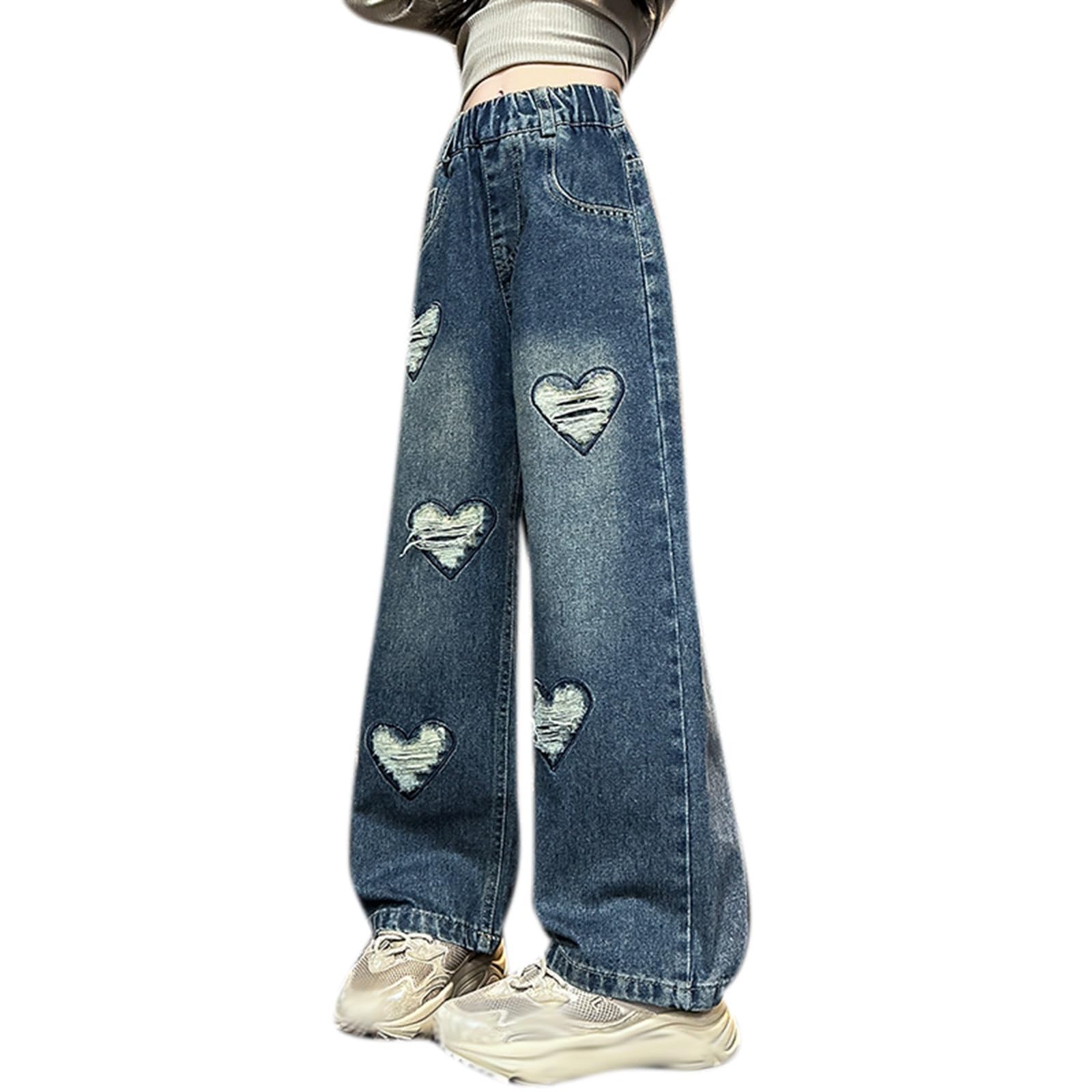 Jeans Baggy Fille - Coupe Large, Taille élastique, Style Streetwear Y2K, Pour Ados, Confortable Et Tendance