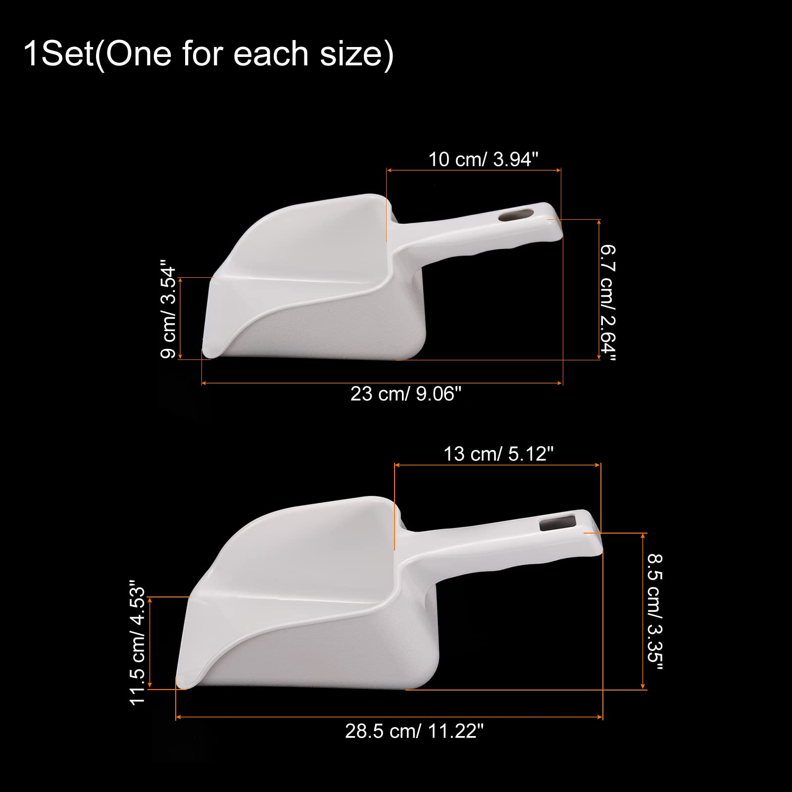 PATIKIL Ice Scoop, 1 Set ABS Plastic Small Ice Maker Flour Cereal Sugar Utility Handle Shovel for Home Kitchen White - Image 2