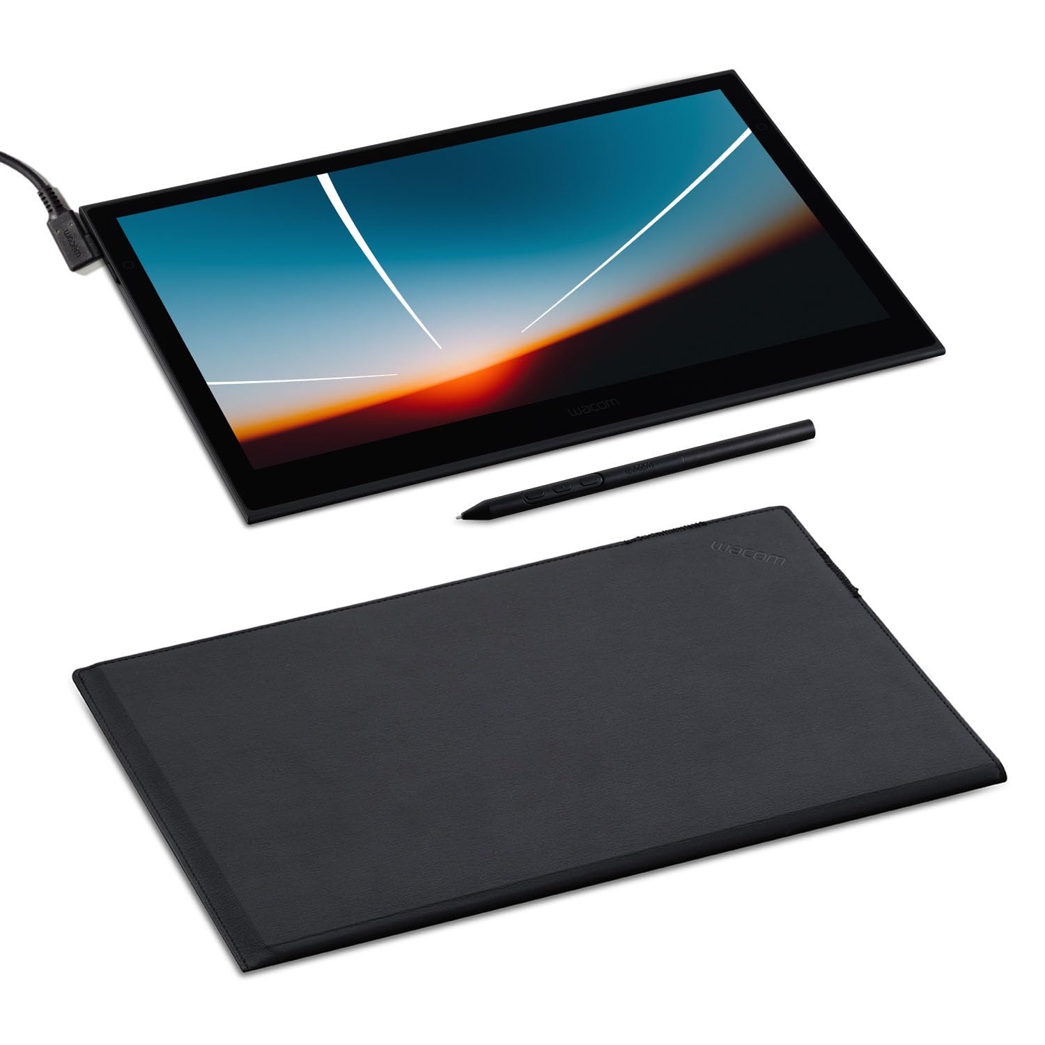 Wacom Movink Drawing Tablet with Screen - 13.3” OLED Touchscreen Display Graphic Art Tablet w/Pro Pen 3 - Professional Graphic Design & Student Animation Tablet Bundle with Wacom Sleeve