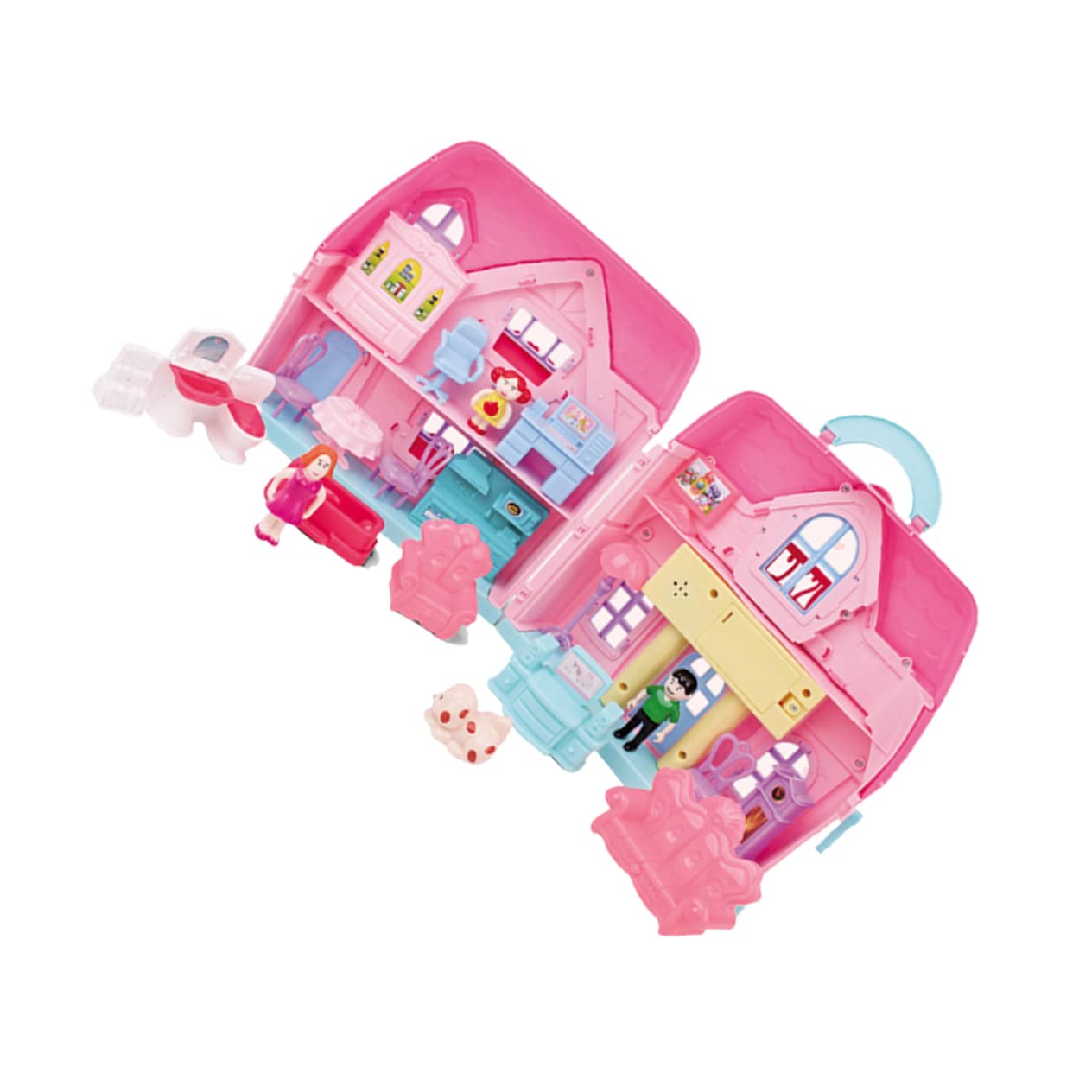 Gogogmee 1 Set House for Creative DIY Dollhouse with Simulation Lights for Role Play Imagination Development Young Random Color