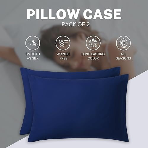 Miniatura 10 de Fundas de almohada Queen color gris oscuro de alta calidad, juego de 2 fundas de almohada, tela de microfibra cepillada suave, fundas de almohada