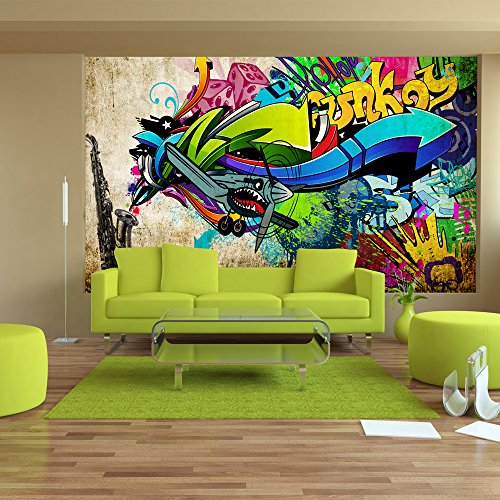 Artgeist Wall Mural Graffiti 135X101 In - Peel And Stick Self-Adhesive Wallpaper Removable Large Sticker Foil Wall Decor Print Picture Image Design Street Art Urban Mural 10110905-9 #TOP1