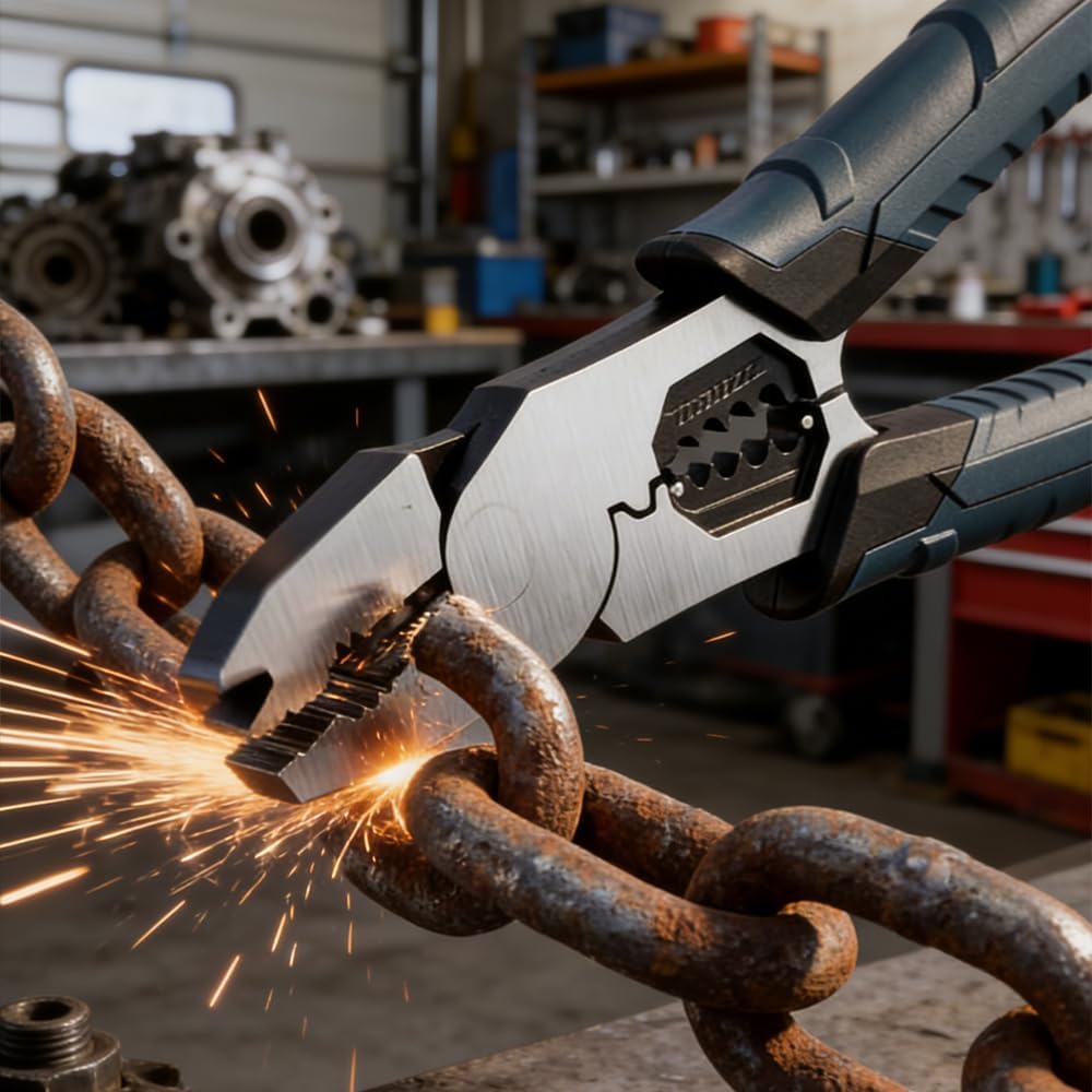 Industrial-Grade Multi-Function Cutting Pliers, 9-in-1 Multi-Functional Pliers Nail Puller/Wire Cutter/Crimper—Compound Action Leverage Design, Suitable for Home Repairs or Outdoor Work (2pcs)