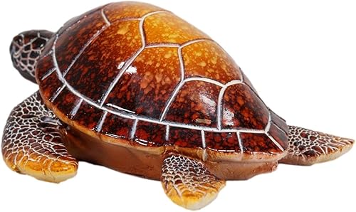 Miniatura 6 de Ebros Gift Océano náutico Coloridos tonos de concha roja gigante tortuga marina nadando Bobblehead Figurita 6 pulgadas de largo, tortugas reptiles