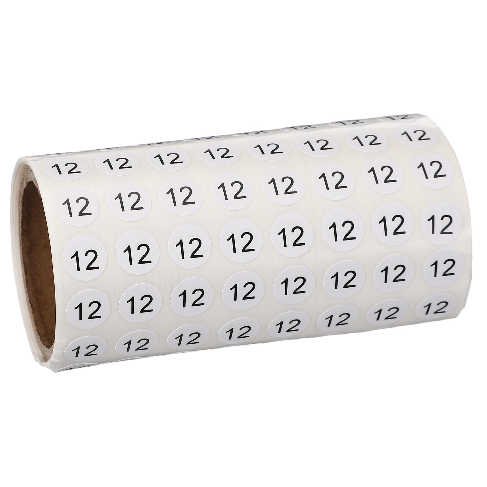 PATIKIL 1000pcs 0.4" Number Stickers, Mini Number 12 Sticker Numbers Labels Round Small Vinyl Self Adhesive Label Circle Decals 1 Roll Dots for Photo Album Poster Organize Inventory, Black