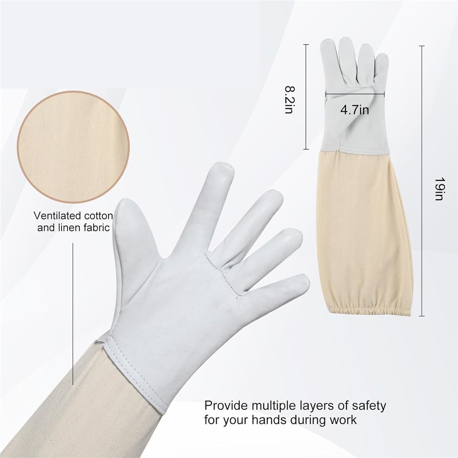 Traje de apicultor Profesional Ropa de apicultura con guantes profesionales for hombres y mujeres, overoles apicultor(XL)
