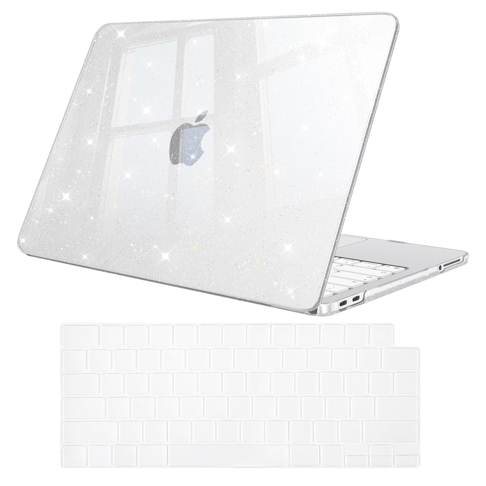 FINTIE Coque MacBook Neo 13 Pouces 2026 A18 Pro A3404 Transparent Paillette