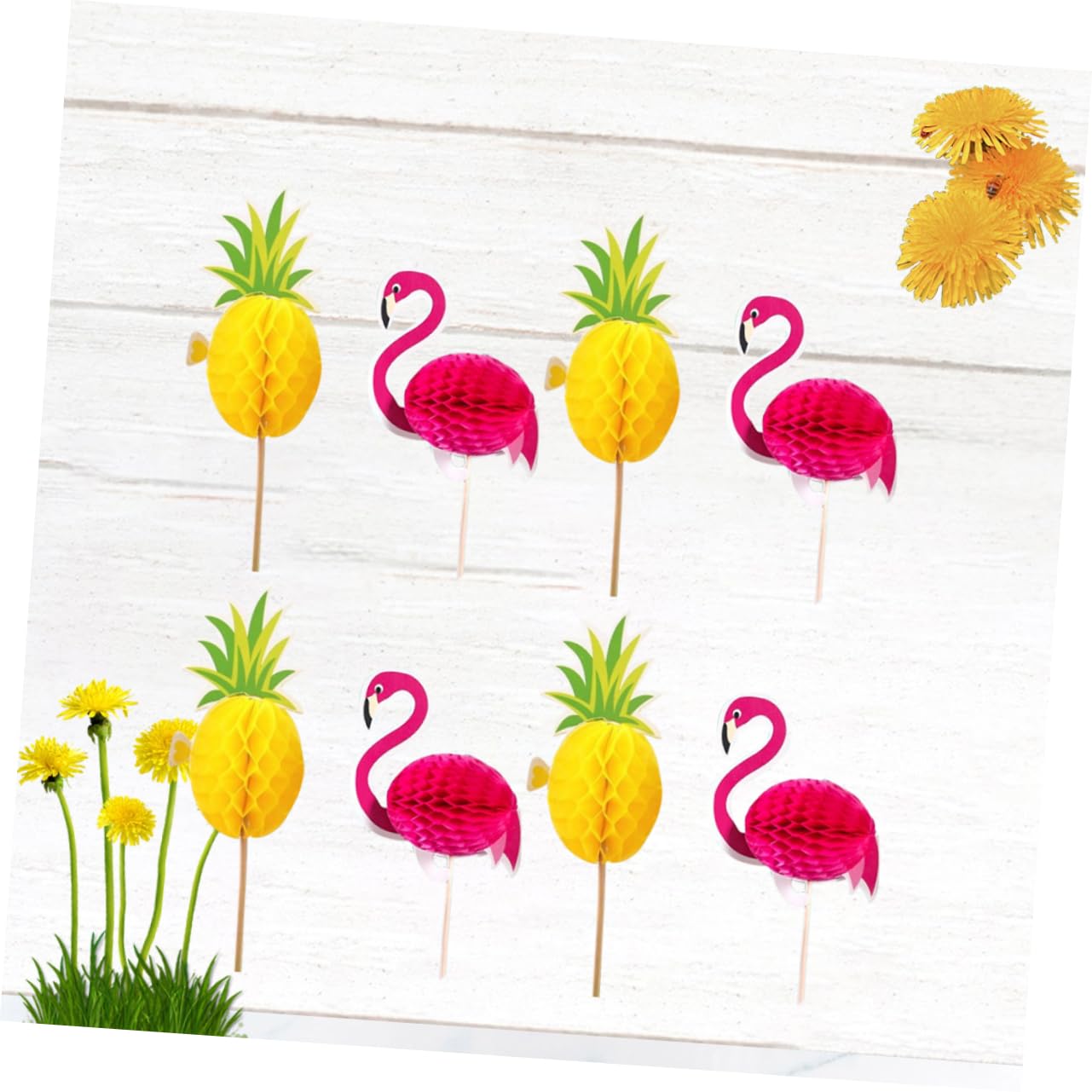 20pièces Décorations De Gâteau Flamingo Et Ananas Plastique pour Anniversaire Picks De Gâteau Tropicaux Idéaux pour Et Desserts Fête