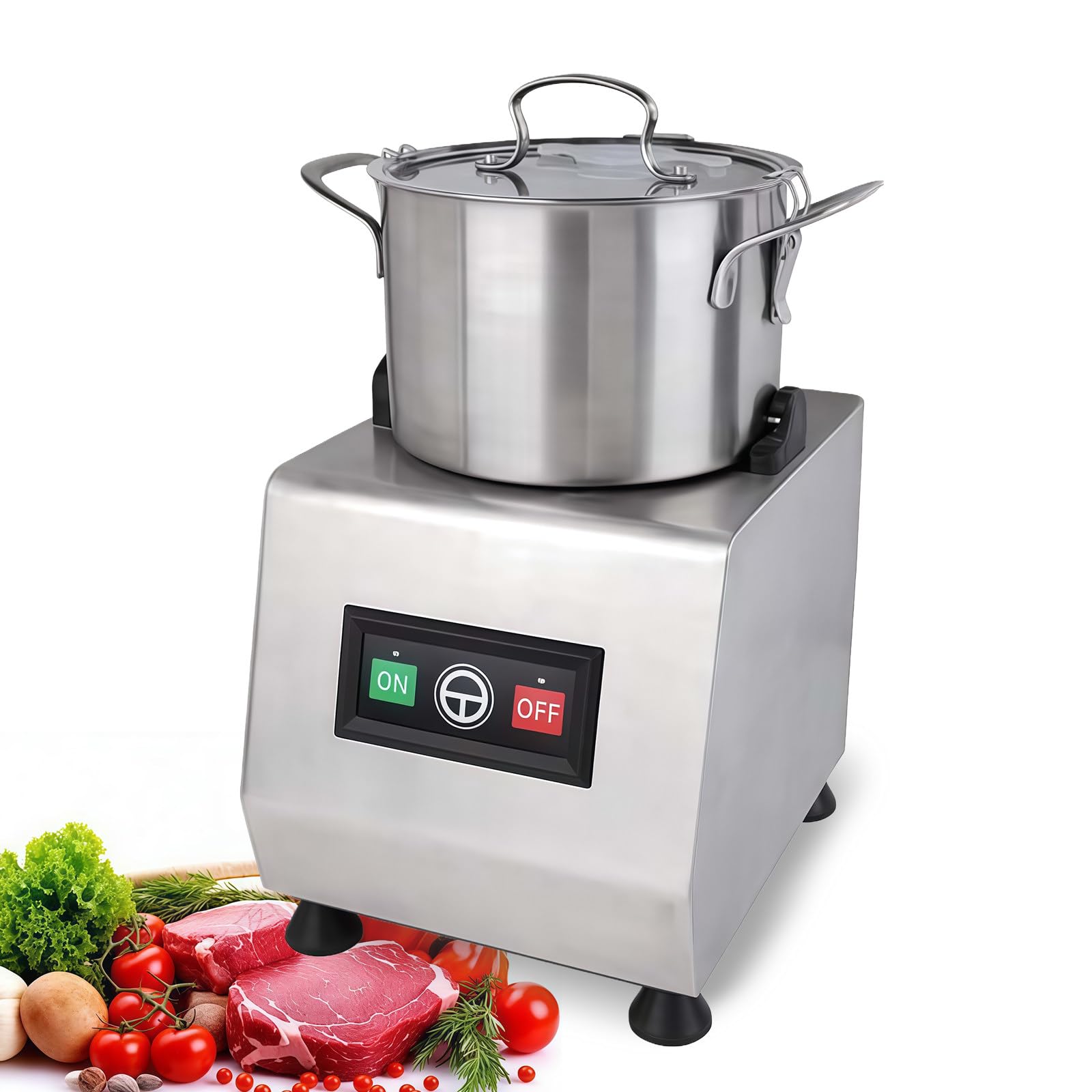 BANGBANGJI Robot culinaire Professionnel, Hachoir-Hachoir, Hachoir à Viande et légumes en Acier Inoxydable, avec Lame en S, pour hacher légumes, Fruits, cacahuètes et Viande 8L-1100W