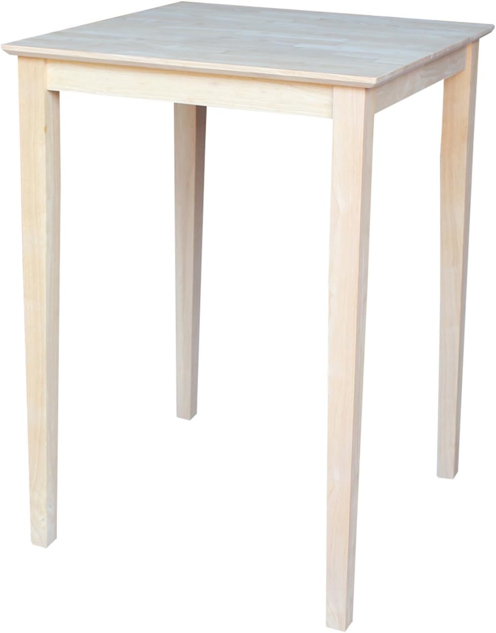 IC INTERNATIONAL CONCEPTSSolid Wood Top Bar Height Table, Furniture, Unfinished