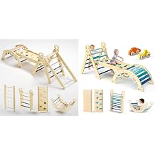 BlueWood 8 in 1 Pikler Climbing Set Indoor Arch Toys for Toddlers 1-3 Years