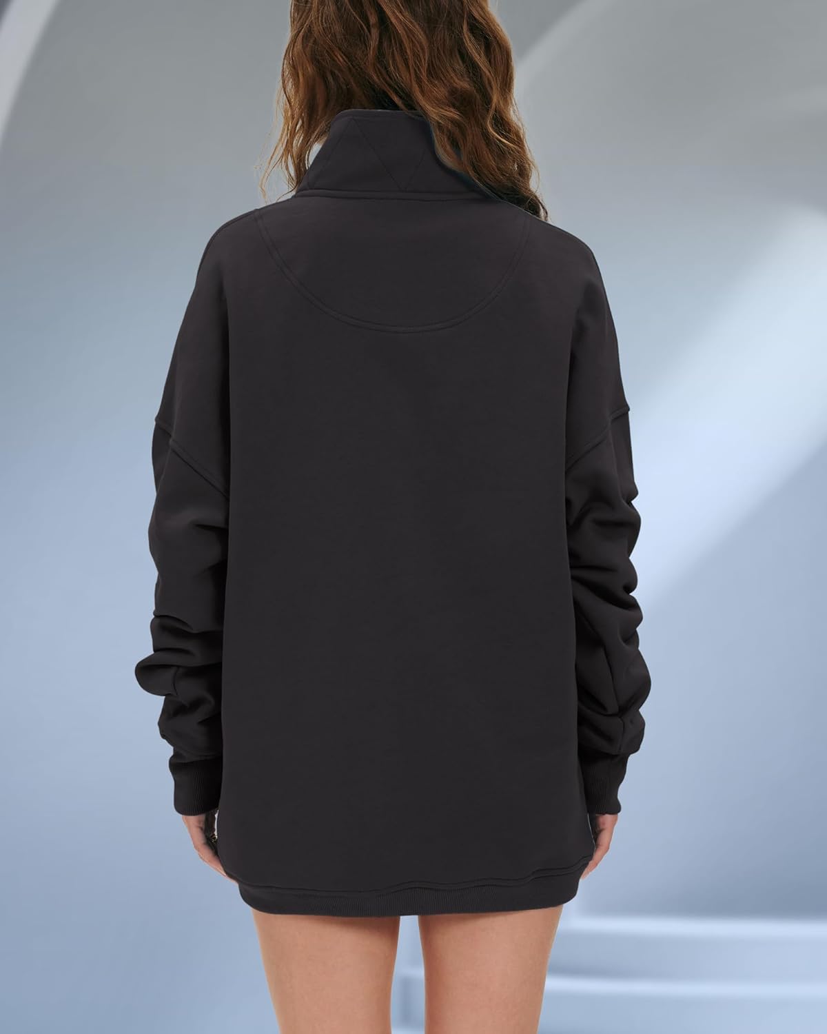 Women's Oversized Sweatshirts Button Up Henley Neck Pullover Tops Loose Fit Fashion Outfits Clothes - Image 3