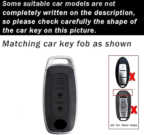 Miniatura 2 de ontto Funda para llavero de coche deportivo para Nissan 2023, soporte de llave de metal de silicona, entrada sin llave, funda inteligente para llave