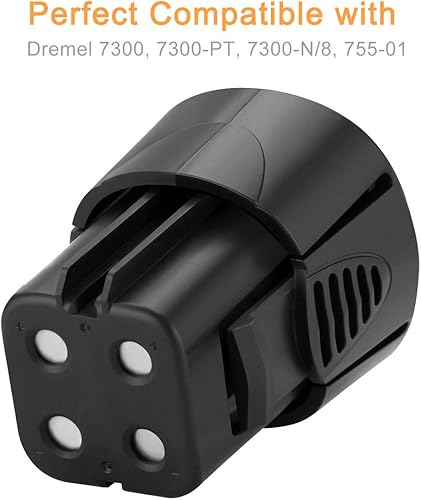 Miniatura 3 de Shentec Paquete de 2 baterías de repuesto Dremel 5000755-01 de 3.5Ah 4.8V para Dremel 7300, Dremel 7300-PT, Dremel 7300-N/8, Dremel 755-01