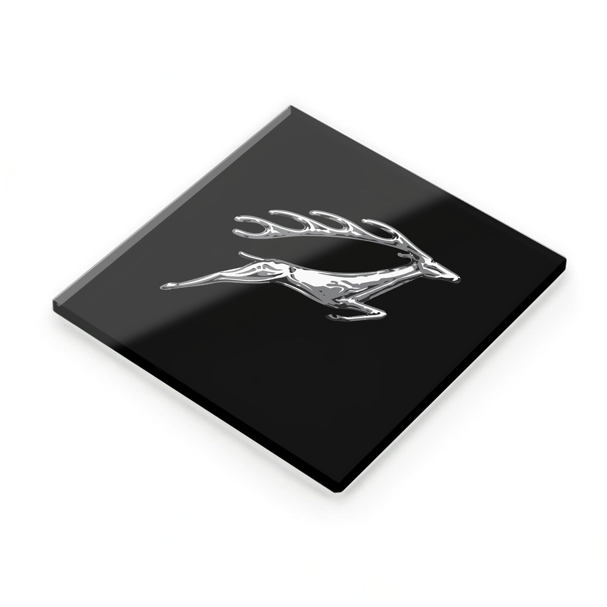 British Motor Heritage Black Triumph Stag Glass Coaster Set Triumph Cars Classic British Car Gift Official Licenced Product (1, Plain Packaging)