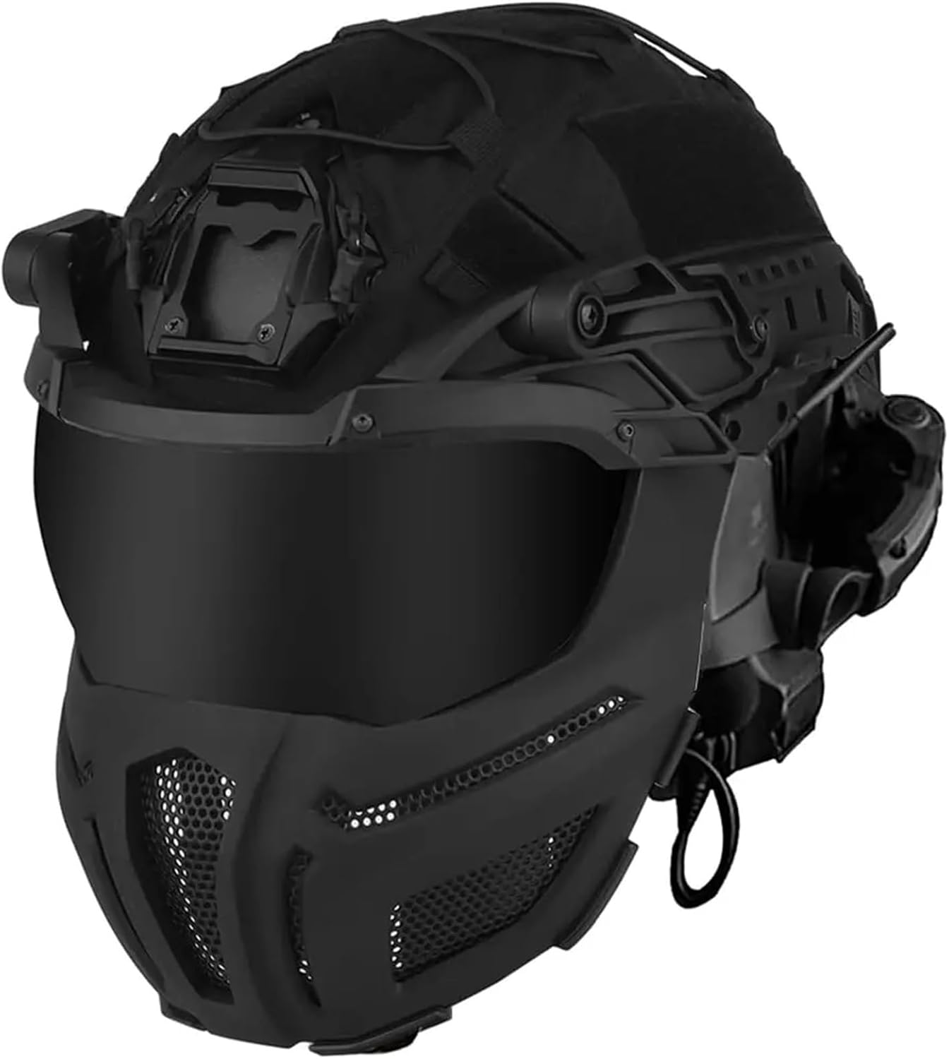 Tactical Airsoft Fast Helmet Set with Headset Mask Goggles Helmet Cover Adjustable Outdoor Gear for CS Paintball Hunting Game
