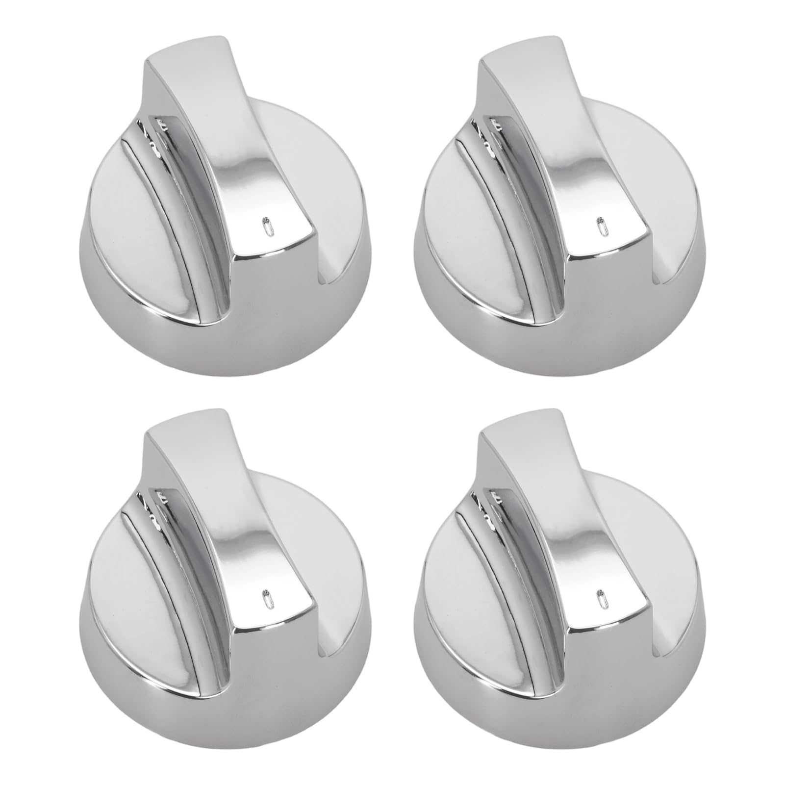 Gas Grills Replacement Knobs, 4PCS Gas Grill Knob BBQ Control Knobs Replacement, Metal Electroplated Knob Accessories with Grip(Without Base)
