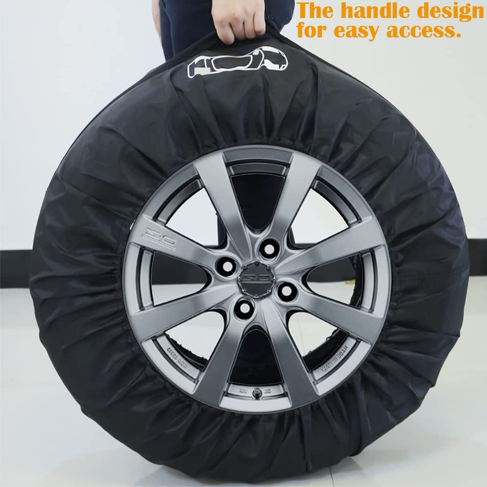 Housses De Protection Pour Pneus De Voiture - Lot De 4 - Imperméables, Anti-UV Et Anti-poussière - Taille L