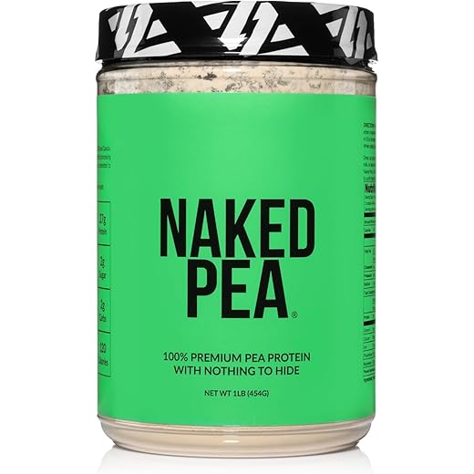 NAKED nutrition Naked Pea - Pea Protein Isolate - Plant Based, Vegetarian & Vegan Protein. Easy to Digest, Speeds Muscle Recovery - Non-GMO, No Lactose, No Soy and Gluten Free - 15 Servings