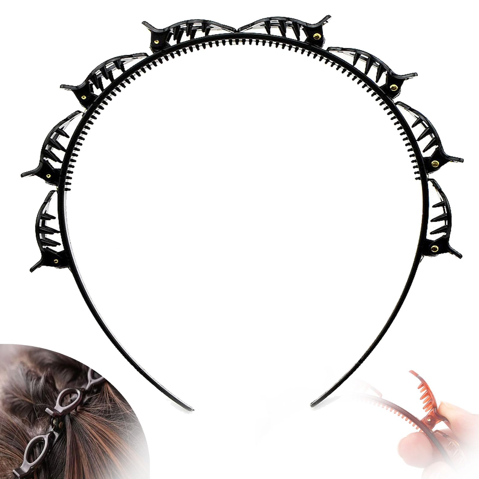Amazon.com : GRASUNNY Hairband with Clips, Professional Weave
