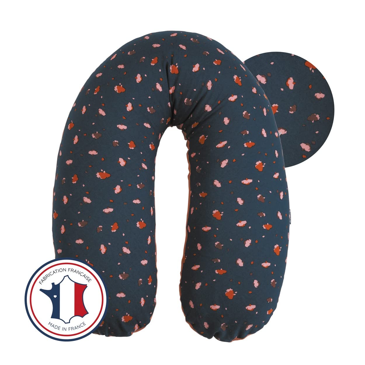 Candide – Cojín de embarazo – Cojín de lactancia – Cojín de maternidad – Hamaca para bebé – Multirelax – 3 9 kg – desenfundable – Fabricado en Francia – 69 x 44 x 14 cm (floral/verde de gris)