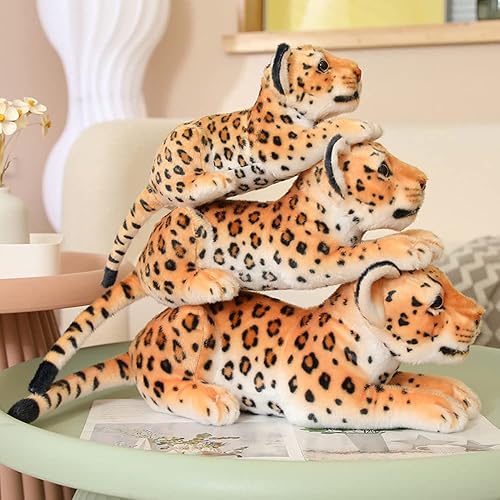 Miniatura 3 de GracesDawn Muñeca de guepardo reclinada amarilla, animales de peluche, leopardo, gato de peluche (9.8 pulgadas)