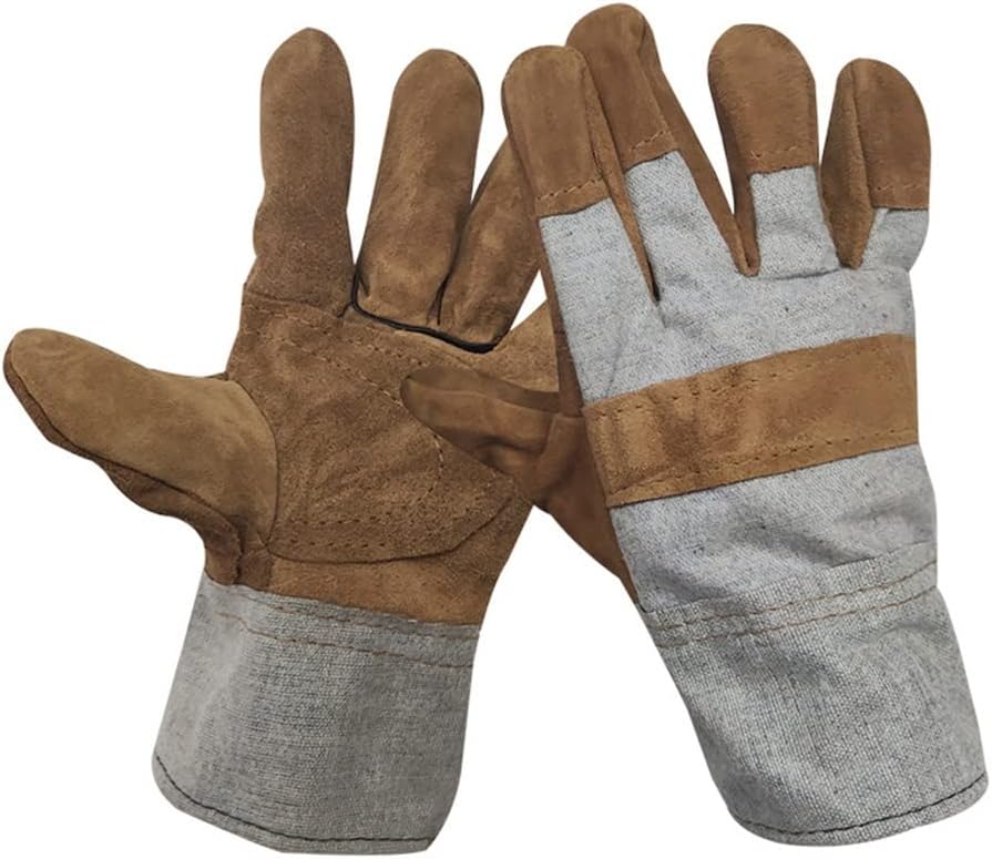 [ヤフー] 25cm 革布 溶接手袋 女性用 男性用 作業用 耐熱 耐火オーブンミット