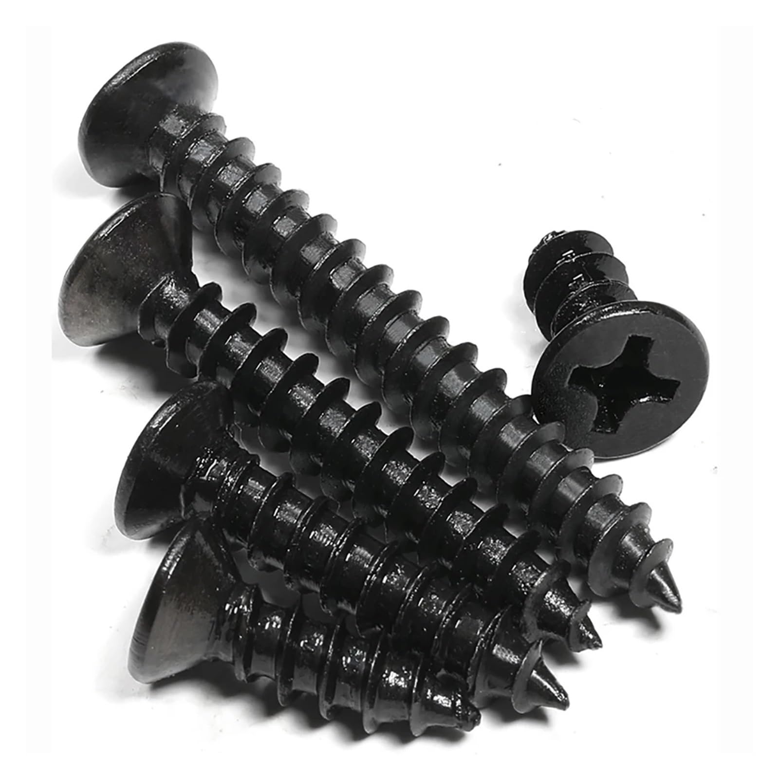 Tornillos Tornillos autorroscantes Tornillo de Ace 100 Tornillos autorroscantes de Cabeza avellanada Plana en de Acero al Carbono Negro M3 for Uso eléctrico o en Madera(M3 x100pcs*30mm)