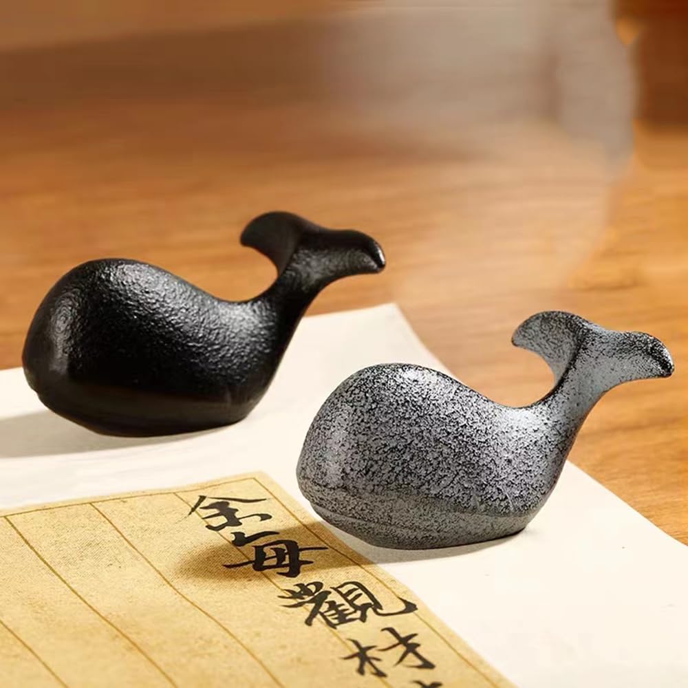 Amazon | QIUEER文鎮 鋳鉄ペーパーウェイト くじら 亀 伝統工芸品 鉄器