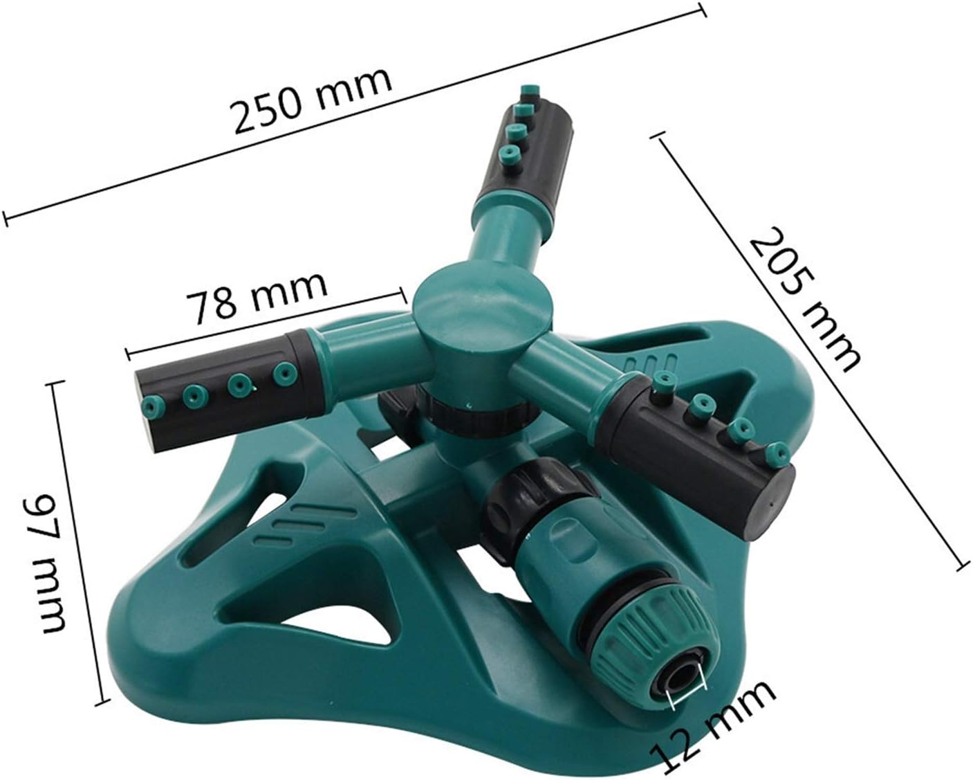 Gardening Irrigation Dripper 1Pc 360 Degree 3 Nozzle Round Rotating Sprinkler Garden Yard Lawn Agriculture Grass Automatic Irrigation Watering Nozzle