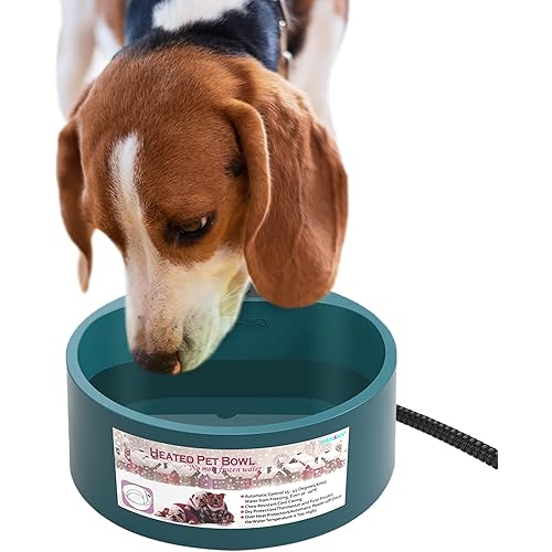 Heated Water Bowl for Outdoor Cats Dogs 2.2L Heated Waterer for Chickens, Rabbits, Squirrels Provides Drinkable Water in Winter Outside Heated Dog Bowl Thermal-Bowl for Bird Bath