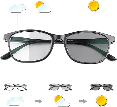 Lentes de miopía de transición fotocromática para hombres y mujeres, lentes de miopía retro TR90, ligeras, de potencia negativa, lentes de visión