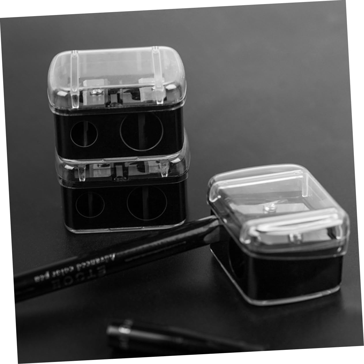 TOVINANNA E Eyebrow Pencil Sharpener Pencil Sharpener for Eyebrow Tool Double Holes for Lip Liner Eyeliner Compact Easy to Use
