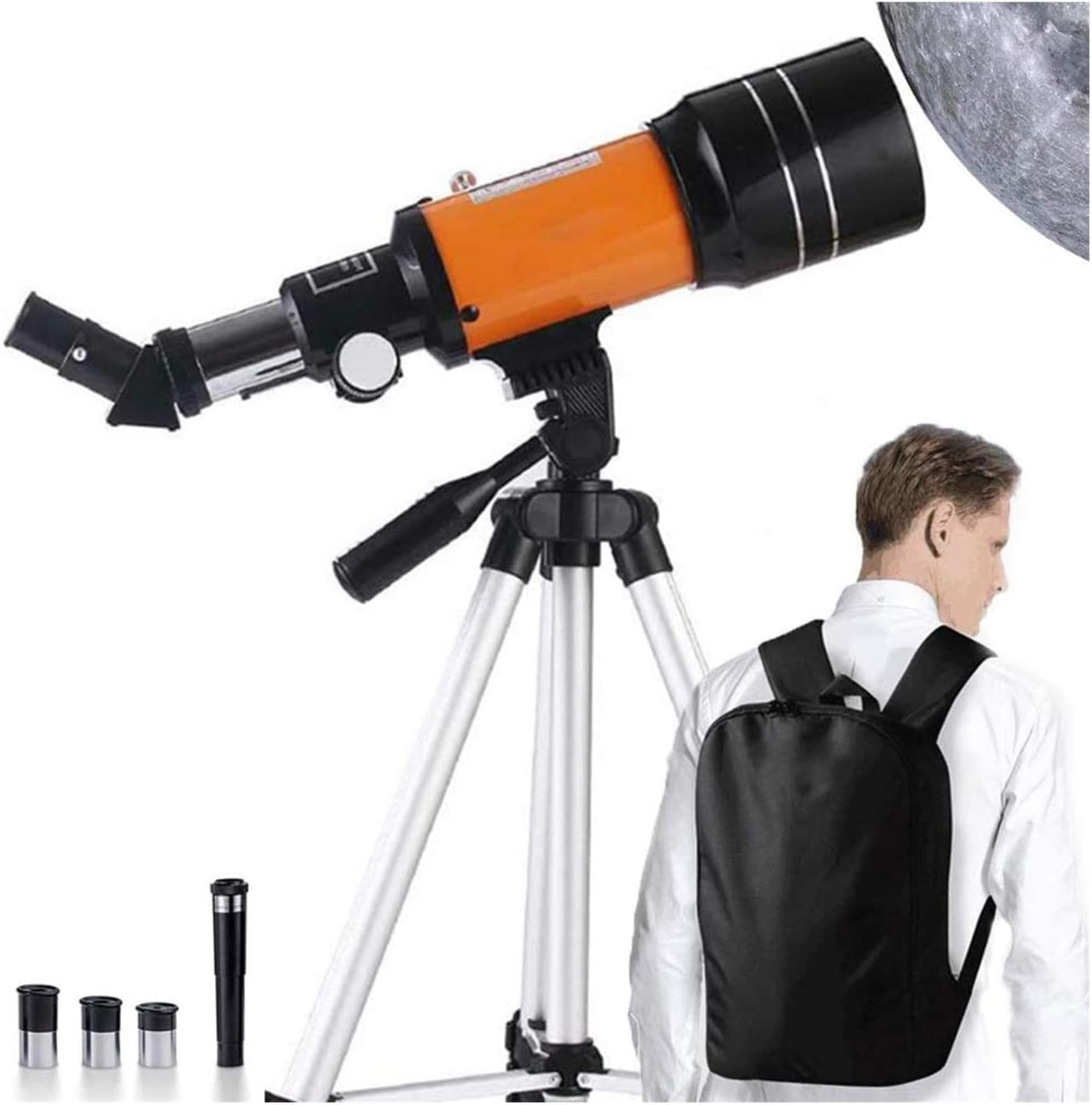 Telescope Ultra Hd, Monocular Telescope, Astronomical Telescope for,Telescope for Adults Astronomy Beginners 70Mm Good Partner to View Landscape and Planet with Tripod, Phone Adapter Telescope