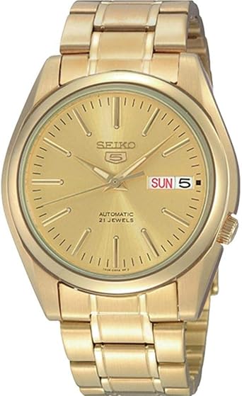 Seiko 5 automatic watch gold Clearance