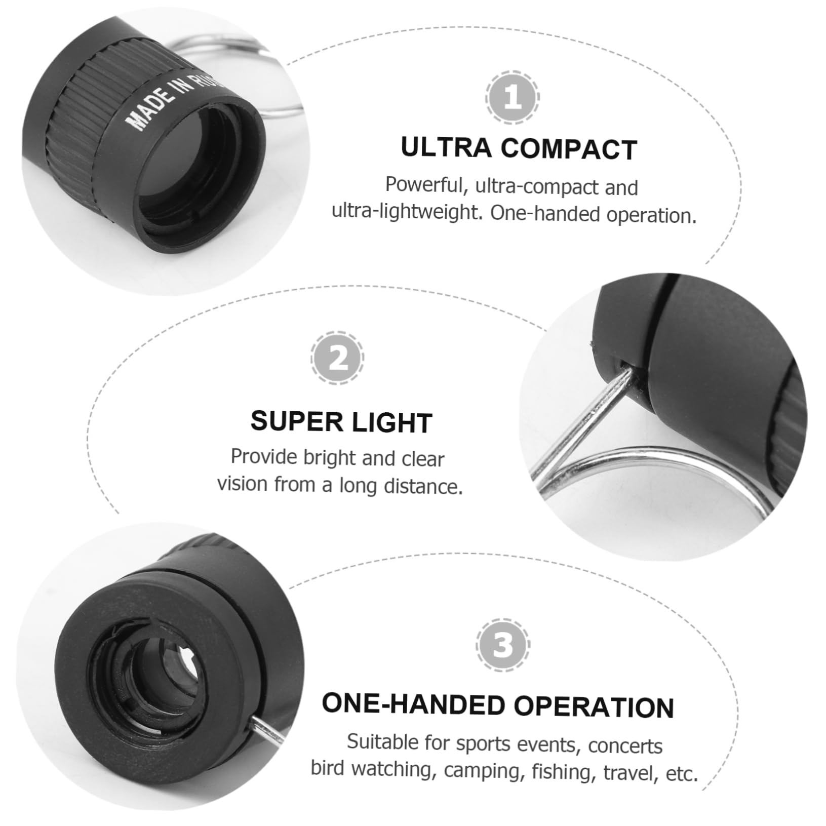 Happyyami Optical Mini Telescope 2.5x17.5 Scope for Boys and Girls Outdoor Activities