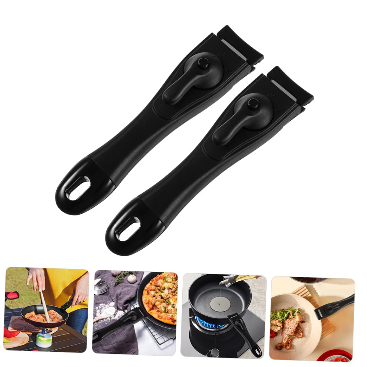 Ciieeo 2stücke Silikon Griff für Topf Abnehmbare Griffe für Kochgeschirr Stabiler Topfgriff mit Clips Ersatzgriff für Pfannen Metalltopfgriff für Milchtopf