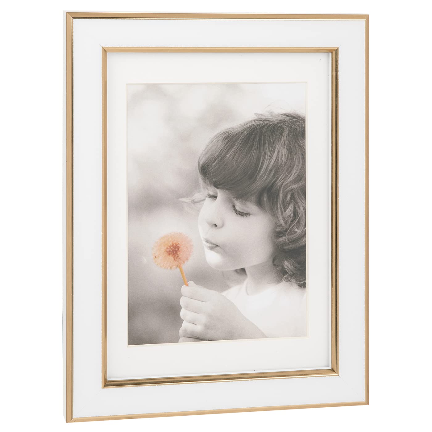 Shudehill Giftware White Gold Picture Frame 5X7 Photo Size