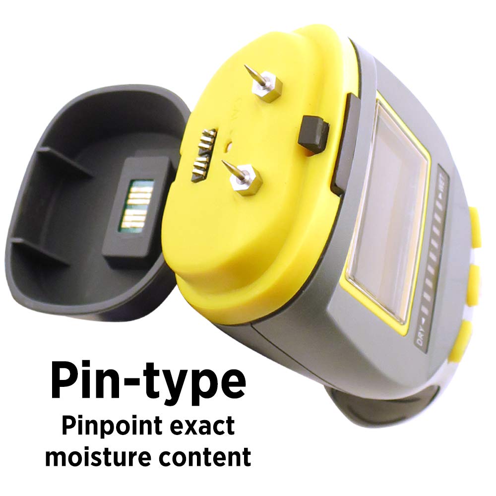 General Tools MM9 - Misuratore di umidità senza pin - Doppio rilevatore di umidità per legno, cartongesso e materiali da costruzione - Display digitale, modalità scansione e pin, conservazione dati |