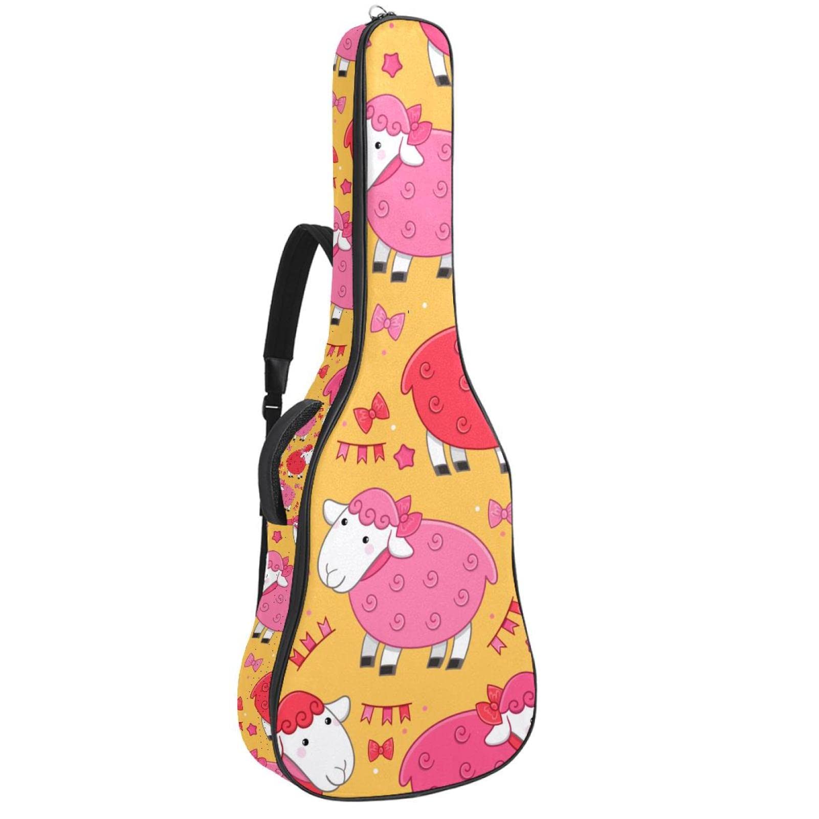 Torba na gitarę akustyczną wodoodporna gitara plecak gruby miękki wyściełany płaski 'Happy Easter Bunny Egg' klasyczna gitara etui, Kolor (4), 42.9x16.9x4.7 in, Organizer do torby