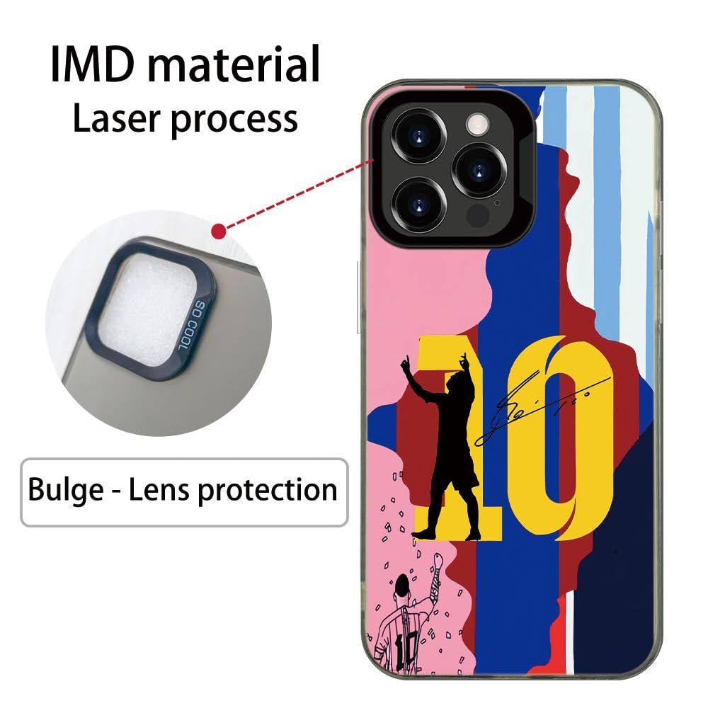 Custodia a puzzle n. 10, compatibile con iPhone 15 Pro Max, design con capra da calcio, custodia protettiva antiurto antiscivolo (Leo)