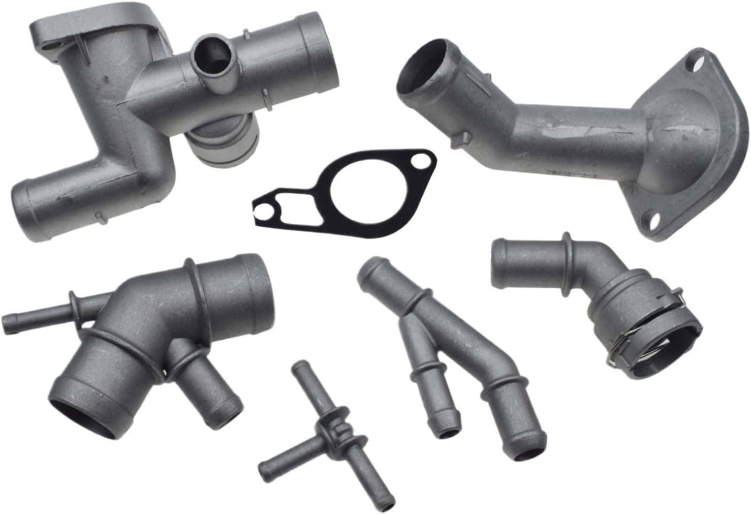 Thermostat Thermostat Aluminum Coolant Fitting Flange Hose Connector Pipe Kit/Fit for Audi Seat Skoda VW Beetle Golf Jetta GTI GLI TT MK4 IV 1.8T 2.0L Car thermostat