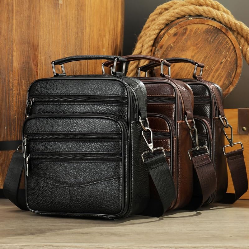 Shoulder Bag Men's Crossbody Bag Top Layer Casual Small Bag Business Bag Vertical Bag2